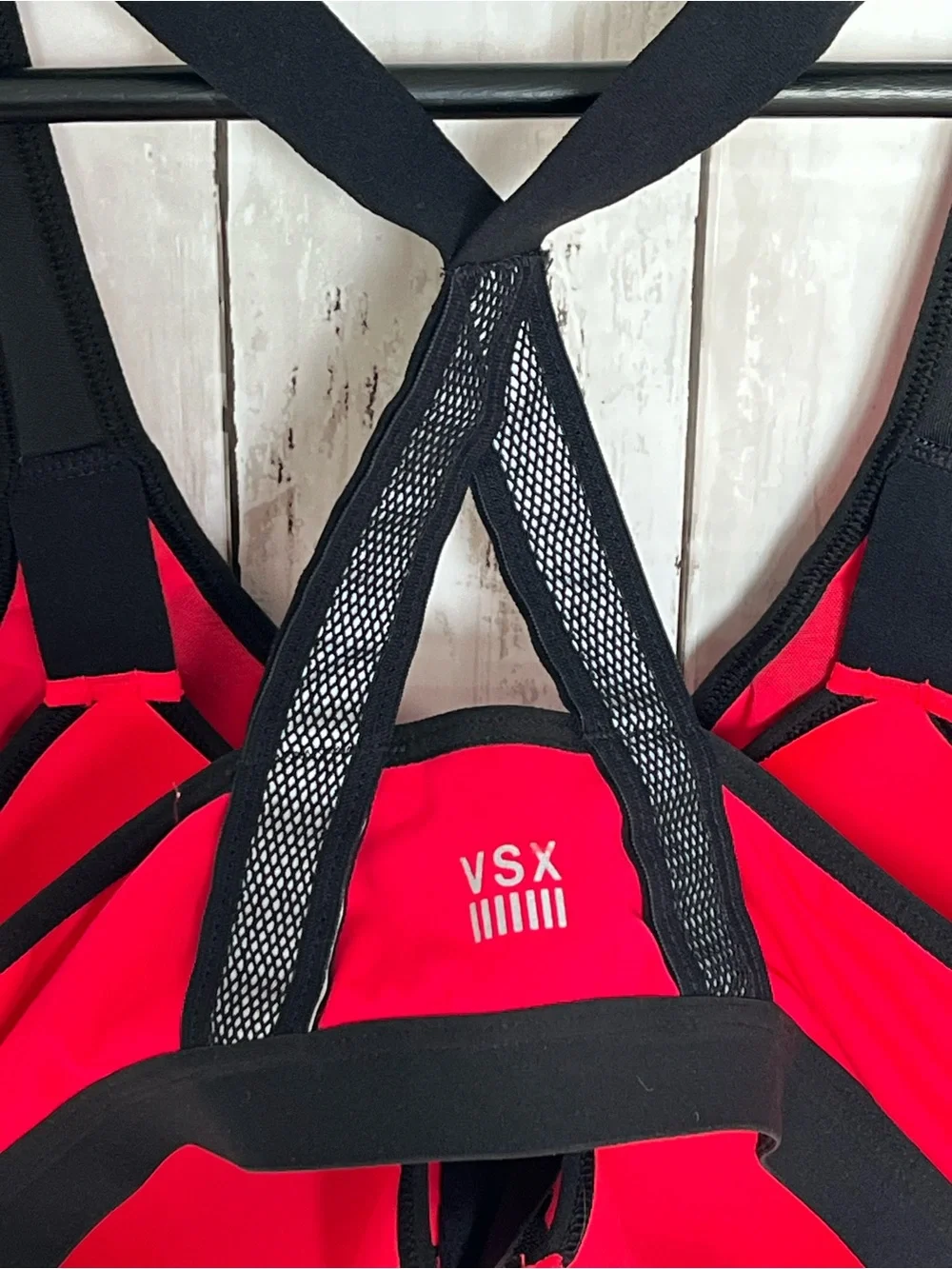 Victoria's Secret Red and Black Front-Zip Sports Bra size 36B